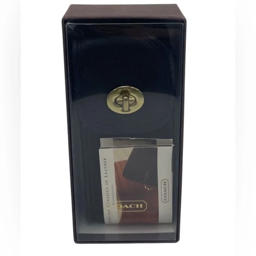 Vintage Coach Legacy Leather Cell Phone Case Black 1995 Box & Pamphlet